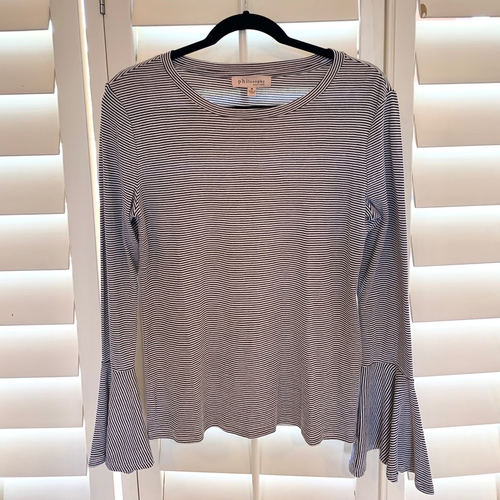 [Philosophy] Bell Sleeve Striped Top